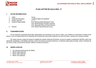 Plan Lector 2024 de Tercer Grado de Primaria | PDF
