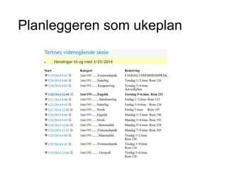 Planleggeren som ukeplan
 