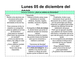PLAN LLEGO LA NAVIDAD para preescolar de diferentes grados | PDF
