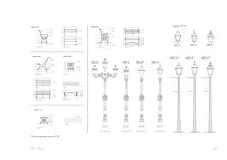 55
0.57m
0.25m
0.35m 0.32m
PLANTA
CORTE B-B
CORTE C-C
ESCALA 1/10
ESCALA 1/10
ESCALA 1/10
ANCLAJE
ESCALA 1/10
PERNOS DE FIERRO
CORRUGADO
BASE DE CONCRETO
PLANCHA DE HIERRO
FUNDIDO
AÑO DE FABRICACIÓN
ANCLAJE: 3 FIERROS
CORRUGADOS 3
8"
B B
C C
POSTE ESTRIADO DE
HIERRO FUNDIDO
BRAZO DE
FIERRO FUNDIDO
PEDESTAL DE
HIERRO FUNDIDO
ELEVACION
ESCALA 1/20
3.54
BRAZO RETRACTIL
DE FIERRO
FUNDIDO
2.60
0.94
0.28m
R0.07m
CORTE A-A
A
FAROLES COMPATIBLES
FAROL : IF-2
B
CORTE B-B
0.16m
ESCALA 1/20
ESCALA 1/20 ESCALA 1/20
ESCALA 1/20
FAROL : IF-2
ESCALA 1/20
FAROL : IF-2
ESCALA 1/20
A
0.28m
A
CORTE A-A
ESCALA 1/20
CORTE A-A
ESCALA 1/20
0.16m
0.44m
FAROL: IF-2
ESCALA 1/25
FAROL: IF-4
ESCALA 1/25
FAROL: IF-11
ESCALA 1/25
PLANTA: IF-2
ESCALA 1/25
PLANTA: IF-4
ESCALA 1/25
PLANTA: IF-11
ESCALA 1/25
POSTE IP-2
CO-M3-L37
0.57m
0.25m
0.35m 0.32m
PLANTA
CORTE B-B
CORTE C-C
ESCALA 1/10
ESCALA 1/10
ESCALA 1/10
ANCLAJE
ESCALA 1/10
PERNOS DE FIERRO
CORRUGADO
BASE DE CONCRETO
PLANCHA DE HIERRO
FUNDIDO
AÑO DE FABRICACIÓN
ANCLAJE: 3 FIERROS
CORRUGADOS 3
8"
B B
C C
POSTE ESTRIADO DE
HIERRO FUNDIDO
BRAZO DE
FIERRO FUNDIDO
PEDESTAL DE
HIERRO FUNDIDO
ELEVACION
ESCALA 1/20
3.54
BRAZO RETRACTIL
DE FIERRO
FUNDIDO
2.60
0.94
0.28m
R0.07m
CORTE A-A
A
FAROLES COMPATIBLES
FAROL : IF-2
B
CORTE B-B
0.16m
ESCALA 1/20
ESCALA 1/20 ESCALA 1/20
ESCALA 1/20
FAROL : IF-2
ESCALA 1/20
FAROL : IF-2
ESCALA 1/20
A
0.28m
A
CORTE A-A
ESCALA 1/20
CORTE A-A
ESCALA 1/20
0.16m
0.44m
FAROL: IF-2
ESCALA 1/25
FAROL: IF-4
ESCALA 1/25
FAROL: IF-11
ESCALA 1/25
PLANTA: IF-2
ESCALA 1/25
PLANTA: IF-4
ESCALA 1/25
PLANTA: IF-11
ESCALA 1/25
POSTE IP-2
CO-M3-L37
0.57m
0.25m
0.35m 0.32m
PLANTA
CORTE B-B
CORTE C-C
ESCALA 1/10
ESCALA 1/10
ESCALA 1/10
ANCLAJE
ESCALA 1/10
PERNOS DE FIERRO
CORRUGADO
BASE DE CONCRETO
PLANCHA DE HIERRO
FUNDIDO
AÑO DE FABRICACIÓN
ANCLAJE: 3 FIERROS
CORRUGADOS 3
8"
B B
C C
POSTE ESTRIADO DE
HIERRO FUNDIDO
BRAZO DE
FIERRO FUNDIDO
PEDESTAL DE
HIERRO FUNDIDO
ELEVACION
ESCALA 1/20
3.54
BRAZO RETRACTIL
DE FIERRO
FUNDIDO
2.60
0.94
0.28m
R0.07m
CORTE A-A
A
FAROLES COMPATIBLES
FAROL : IF-2
B
CORTE B-B
0.16m
ESCALA 1/20
ESCALA 1/20 ESCALA 1/20
ESCALA 1/20
FAROL : IF-2
ESCALA 1/20
FAROL : IF-2
ESCALA 1/20
A
0.28m
A
CORTE A-A
ESCALA 1/20
CORTE A-A
ESCALA 1/20
0.16m
0.44m
FAROL: IF-2
ESCALA 1/25
FAROL: IF-
ESCALA 1/25
PLANTA: IF-2
ESCALA 1/25
PLANTA: IF
ESCALA 1/25
POSTE IP-2
0.35m 0.32m
CORTE C-C
ESCALA 1/10
ANCLAJE
ESCALA 1/10
PERNOS DE FIERRO
CORRUGADO
BASE DE CONCRETO
PLANCHA DE HIERRO
FUNDIDO
AÑO DE FABRICACIÓN
ANCLAJE: 3 FIERROS
CORRUGADOS 3
8"
B B
C C
POSTE ESTRIADO DE
HIERRO FUNDIDO
PEDESTAL DE
HIERRO FUNDIDO
3.54
BRAZO RETRACTIL
DE FIERRO
FUNDIDO
2.60
FAROL : IF-2
ESCALA 1/20
FAROL : IF-2
ESCALA 1/20
A
0.28m
A
CORTE A-A
ESCALA 1/20
CORTE A-A
ESCALA 1/20
0.16m
0.95
0.12 0.36 0.12
0.10
0.10
0.18
0.08
0.01
PERNOS
DE ANCLAJE
Ø 5/16" X 8"
ESTRUCTURA DE
HIERRO FUNDIDO
ELEVACIÓN LATERAL
ESCALA 1/10
TABLAS DE MADERA
3 3
4 " x 1 1
2 "
R0.05
R0.90
R0.07
RESPALDAR CURVO
99°22'39"
TABLAS DE MADERA
3 3
4 " x 1 1
2 "
0.43
0.52
1.78
1.78
1.62
0.06
0.59
0.08
0.45
0.95
PLANCHA METÁLICA
1" x 1 1
2" e=8mm
ASIENTO
MADERA (3" X 1 1
2")
RESPALDAR
MADERA (3 3
4 " x 1 1
2 ")
REPOSA BRAZO
HIERRO FUNDIDO
PLANTA
ESCALA 1/20
ELEVACIÓN POSTERIOR
ESCALA 1/20
AÑO DE FABRICACIÓN
0.08
0.08
0.05 0.03 1.62 0.030.05
BARRA REDONDA (Ø 1
2")
ROSCADA EN
LAS TERMINACIONES
1.72M (ROSCADO 0.05M
POR TERMINACIÓN)
1.72
0.05
PLATINA METÁLICA
PERFORADA (1
4" x 2 1
2")
BARRA REDONDA (Ø 1
2")
0.86M
0.86
0.03
0.32
0.06
0.40
0.36
0.06
0.82
0.09 1.33
0.08
1.58
0.09
RESPALDAR DE MADERA
(4"X1.2")
REPOSA BRAZO
HIERRO FUNDIDO
ANCLAJE
HIERRO FUNDIDO
ELEVACIÓN FRONTAL
ESCALA 1/20
1.38
0.04
0.82
Ø0.15
0.40
0.23
105°5'23"
0.55
VOLUTA
PERNOS
DE ANCLAJE
Ø 5/16" X 8"
REPOSA BRAZO HIERRO FUNDIDO
ALTO RELIEVE
RESPALDAR
MADERA (4"X11
2")
ASIENTO
MADERA (4"X11
2")
ELEVACIÓN LATERAL
ESCALA 1/10
Ø0.15
R0.02
R0.24
R0.06
RESPALDAR CURVO
0.03
R0.01
PLANTA
ESCALA 1/20
1.42
0.09
0.40
0.10
0.08
0.59
1.58
0.08
TABLA DE MADERA
1.58m (4"X2")
AÑO DE FABRICACIÓN
MODELO DB-1 MODELO DB-2
CO-M3-L41
0.95
0.12 0.36 0.12
0.10
0.10
0.18
0.08
0.01
PERNOS
DE ANCLAJE
Ø 5/16" X 8"
ESTRUCTURA DE
HIERRO FUNDIDO
ELEVACIÓN LATERAL
ESCALA 1/10
TABLAS DE MADERA
3 3
4 " x 1 1
2 "
R0.05
R0.90
R0.07
RESPALDAR CURVO
99°22'39"
TABLAS DE MADERA
3 3
4 " x 1 1
2 "
0.43
0.52
1.78
1.78
1.62
0.06
0.59
0.08
0.45
0.95
PLANCHA METÁLICA
1" x 1 1
2" e=8mm
ASIENTO
MADERA (3" X 1 1
2")
RESPALDAR
MADERA (3 3
4 " x 1 1
2 ")
REPOSA BRAZO
HIERRO FUNDIDO
PLANTA
ESCALA 1/20
ELEVACIÓN POSTERIOR
ESCALA 1/20
AÑO DE FABRICACIÓN
0.08
0.08
0.05 0.03 1.62 0.030.05
BARRA REDONDA (Ø 1
2")
ROSCADA EN
LAS TERMINACIONES
1.72M (ROSCADO 0.05M
POR TERMINACIÓN)
1.72
0.05
PLATINA METÁLICA
PERFORADA (1
4" x 2 1
2")
BARRA REDONDA (Ø 1
2")
0.86M
0.86
0.03
0.32
0.06
0.40
0.36
0.06
0.82
0.09 1.33
0.08
1.58
0.09
RESPALDAR DE MADERA
(4"X1.2")
REPOSA BRAZO
HIERRO FUNDIDO
ANCLAJE
HIERRO FUNDIDO
ELEVACIÓN FRONTAL
ESCALA 1/20
1.38
0.04
0.82
Ø0.15
0.40
0.23
105°5'23"
0.55
VOLUTA
PERNOS
DE ANCLAJE
Ø 5/16" X 8"
REPOSA BRAZO HIERRO FUNDIDO
ALTO RELIEVE
RESPALDAR
MADERA (4"X11
2")
ASIENTO
MADERA (4"X11
2")
ELEVACIÓN LATERAL
ESCALA 1/10
Ø0.15
R0.02
R0.24
R0.06
RESPALDAR CURVO
0.03
R0.01
PLANTA
ESCALA 1/20
1.42
0.09
0.40
0.10
0.08
0.59
1.58
0.08
TABLA DE MADERA
1.58m (4"X2")
AÑO DE FABRICACIÓN
MODELO DB-1 MODELO DB-2
CO-M3-L41
0.95
0.12 0.36 0.12
0.10
0.10
0.18
0.08
0.01
PERNOS
DE ANCLAJE
Ø 5/16" X 8"
ESTRUCTURA DE
HIERRO FUNDIDO
ELEVACIÓN LATERAL
ESCALA 1/10
TABLAS DE MADERA
3 3
4 " x 1 1
2 "
R0.05
R0.90
R0.07
RESPALDAR CURVO
99°22'39"
TABLAS DE MADERA
3 3
4 " x 1 1
2 "
0.43
0.52
1.78
1.78
1.62
0.06
0.59
0.08
0.45
0.95
PLANCHA METÁLICA
1" x 1 1
2" e=8mm
ASIENTO
MADERA (3" X 1 1
2")
RESPALDAR
MADERA (3 3
4 " x 1 1
2 ")
REPOSA BRAZO
HIERRO FUNDIDO
PLANTA
ESCALA 1/20
ELEVACIÓN POSTERIOR
ESCALA 1/20
AÑO DE FABRICACIÓN
0.08
0.08
0.05 0.03 1.62 0.030.05
BARRA REDONDA (Ø 1
2")
ROSCADA EN
LAS TERMINACIONES
1.72M (ROSCADO 0.05M
POR TERMINACIÓN)
1.72
0.05
PLATINA METÁLICA
PERFORADA (1
4" x 2 1
2")
BARRA REDONDA (Ø 1
2")
0.86M
0.86
0.03
0.32
0.06
0.40
0.36
0.06
0.82
0.09 1.33
0.08
1.58
0.09
RESPALDAR DE MADERA
(4"X1.2")
REPOSA BRAZO
HIERRO FUNDIDO
ANCLAJE
HIERRO FUNDIDO
ELEVACIÓN FRONTAL
ESCALA 1/20
1.38
0.04
0.82
Ø0.15
0.40
0.23
105°5'23"
0.55
VOLUTA
PERNOS
DE ANCLAJE
Ø 5/16" X 8"
REPOSA BRAZO HIERRO FUNDIDO
ALTO RELIEVE
RESPALDAR
MADERA (4"X11
2")
ASIENTO
MADERA (4"X11
2")
ELEVACIÓN LATERAL
ESCALA 1/10
Ø0.15
R0.02
R0.24
R0.06
RESPALDAR CURVO
0.03
R0.01
PLANTA
ESCALA 1/20
1.42
0.09
0.40
0.10
0.08
0.59
1.58
0.08
TABLA DE MADERA
1.58m (4"X2")
AÑO DE FABRICACIÓN
MODELO DB-1 MODELO DB-2
CO-M3-L41
0.95
0.12 0.36 0.12
0.10
0.10
0.18
0.08
0.01
PERNOS
DE ANCLAJE
Ø 5/16" X 8"
ESTRUCTURA DE
HIERRO FUNDIDO
ELEVACIÓN LATERAL
ESCALA 1/10
TABLAS DE MADERA
3 3
4 " x 1 1
2 "
R0.05
R0.90
R0.07
RESPALDAR CURVO
99°22'39"
TABLAS DE MADERA
3 3
4 " x 1 1
2 "
0.43
0.52
1.78
1.78
1.62
0.06
0.59
0.08
0.45
0.95
PLANCHA METÁLICA
1" x 1 1
2" e=8mm
ASIENTO
MADERA (3" X 1 1
2")
RESPALDAR
MADERA (3 3
4 " x 1 1
2 ")
REPOSA BRAZO
HIERRO FUNDIDO
PLANTA
ESCALA 1/20
ELEVACIÓN POSTERIOR
ESCALA 1/20
AÑO DE FABRICACIÓN
0.08
0.08
0.05 0.03 1.62 0.030.05
BARRA REDONDA (Ø 1
2")
ROSCADA EN
LAS TERMINACIONES
1.72M (ROSCADO 0.05M
POR TERMINACIÓN)
1.72
0.05
PLATINA METÁLICA
PERFORADA (1
4" x 2 1
2")
BARRA REDONDA (Ø 1
2")
0.86M
0.86
0.03
0.32
0.06
0.40
0.36
0.06
0.82
0.09 1.33
0.08
1.58
0.09
RESPALDAR DE MADERA
(4"X1.2")
REPOSA BRAZO
HIERRO FUNDIDO
ANCLAJE
HIERRO FUNDIDO
ELEVACIÓN FRONTAL
ESCALA 1/20
1.38
0.04
0.82
Ø0.15
0.40
0.23
105°5'23"
0.55
VOLUTA
PERNOS
DE ANCLAJE
Ø 5/16" X 8"
REPOSA BRAZO HIERRO FUNDIDO
ALTO RELIEVE
RESPALDAR
MADERA (4"X11
2")
ASIENTO
MADERA (4"X11
2")
ELEVACIÓN LATERAL
ESCALA 1/10
Ø0.15
R0.02
R0.24
R0.06
RESPALDAR CURVO
0.03
R0.01
PLANTA
ESCALA 1/20
1.42
0.09
0.40
0.10
0.08
0.59
1.58
0.08
TABLA DE MADERA
1.58m (4"X2")
AÑO DE FABRICACIÓN
MODELO DB-1 MODELO DB-2
CO-M3-L41
ELEVACIÓN LATERAL
ESCALA 1/10
0.44
0.13
0.12
0.09
0.05
0.39
58°37'34"
0.39
BORDES EN ALTO RELIEVE
HIERRO FUNDIDO
TABLAS DE MADERA
1.74m (3"X1")
PERNOS
DE ANCLAJE
Ø 5/16" X 8"
R0.06
R0.04
AÑO DE FABRICACIÓN
0.04
ELEVACIÓN FRONTAL
ESCALA 1/20
1.80
0.42
0.83 0.04
0.14
1.80
0.02
0.35
0.03
0.40
PLANTA
ASIENTO DE MADERA
3cm=e
DETALLE DE FLOR EN
ALTO RELIEVE
ASIENTO DE MADERA
1.7m (4"X1.2")
FIERRO FUNDIDO
PLANTA
ESCALA 1/20
0.05 0.05
0.04
0.79
PLANTA
ESCALA 1/20
1.78
TABLAS DE MADERA
1.74m (3"X1")
0.39
ELEVACIÓN LATERAL
ESCALA 1/10
ASIENTO DE MADERA
1.70m (4"X 1 1
2")
HIERRO FUNDIDO
BORDES EN
ALTO RELIEVE
DETALLE DE FLOR EN ALTO
RELIEVE HIERRO FUNDIDO
R0.08
41°51'44"
48°25'53"
40°52'35"
AÑO DE FABRICACIÓN
PERNOS
DE ANCLAJE
Ø 1
2" X 8"
R0.01
ELEVACIÓN LATERAL
ESCALA 1/10
TABLAS DE MADERA
1.74m (2"x1")
0.34
0.76
0.37
0.24
0.19
0.10 0.41 0.10
PERNOS
DE ANCLAJE
Ø 5/16" X 8"
ESTRUCTURA DE
HIERRO FUNDIDO
R0.11
R0.23
R0.13
R1.54
R0.03
R0.27
48°16'45"
AÑO DE
FABRICACIÓN
RESPALDAR
CURVO
0.04
0.02
PLANTA
ESCALA 1/20
0.29
0.08
0.39
0.13 0.76 0.13
0.76
1.78
0.76
0.76 0.76
0.13 0.13
1.78
0.76 0.76
0.13 0.13
0.76
TABLAS DE MADERA
1.74m (2"X1")
TABLAS DE MADERA
1.74m (2"X1")
PATAS
HIERRO FUNDIDO
ELEVACIÓN FRONTAL
ESCALA 1/20
PERNOS
DE ANCLAJE
Ø 1
2"
0.73
1.19
0.22 0.22
1.78
0.13 0.11 1.30 0.11 0.13
0.08 0.08
ELEVACIÓN FRONTAL
ESCALA 1/20
TABLAS DE MADERA
1.74m (3"X1")
DETALLE EN ALTO RELIEVE
HIERRO FUNDIDO
HIERRO FUNDIDO
BARRA REDONDA (Ø 1
2")
0.86M
PLATINA METÁLICA
PERFORADA (1
4" x 2 1
2")
0.11
0.74
MODELO DB-3 MODELO DB-4 MODELO DB-5
CO-M3-L42
ELEVACIÓN LATERAL
ESCALA 1/10
0.44
0.13
0.12
0.09
0.05
0.39
58°37'34"
0.39
BORDES EN ALTO RELIEVE
HIERRO FUNDIDO
TABLAS DE MADERA
1.74m (3"X1")
PERNOS
DE ANCLAJE
Ø 5/16" X 8"
R0.06
R0.04
AÑO DE FABRICACIÓN
0.04
ELEVACIÓN FRONTAL
ESCALA 1/20
1.80
0.42
0.83 0.04
0.14
1.80
0.02
0.35
0.03
0.40
PLANTA
ASIENTO DE MADERA
3cm=e
DETALLE DE FLOR EN
ALTO RELIEVE
ASIENTO DE MADERA
1.7m (4"X1.2")
FIERRO FUNDIDO
PLANTA
ESCALA 1/20
0.05 0.05
0.04
0.79
PLANTA
ESCALA 1/20
1.78
TABLAS DE MADERA
1.74m (3"X1")
0.39
ELEVACIÓN LATERAL
ESCALA 1/10
ASIENTO DE MADERA
1.70m (4"X 1 1
2")
HIERRO FUNDIDO
BORDES EN
ALTO RELIEVE
DETALLE DE FLOR EN ALTO
RELIEVE HIERRO FUNDIDO
R0.08
41°51'44"
48°25'53"
40°52'35"
AÑO DE FABRICACIÓN
PERNOS
DE ANCLAJE
Ø 1
2" X 8"
R0.01
ELEVACIÓN LATERAL
ESCALA 1/10
TABLAS DE MADERA
1.74m (2"x1")
0.34
0.76
0.37
0.24
0.19
0.10 0.41 0.10
PERNOS
DE ANCLAJE
Ø 5/16" X 8"
ESTRUCTURA DE
HIERRO FUNDIDO
R0.11
R0.23
R0.13
R1.54
R0.03
R0.27
48°16'45"
AÑO DE
FABRICACIÓN
RESPALDAR
CURVO
0.04
0.02
PLANTA
ESCALA 1/20
0.29
0.08
0.39
0.13 0.76 0.13
0.76
1.78
0.76
0.76 0.76
0.13 0.13
1.78
0.76 0.76
0.13 0.13
0.76
TABLAS DE MADERA
1.74m (2"X1")
TABLAS DE MADERA
1.74m (2"X1")
PATAS
HIERRO FUNDIDO
ELEVACIÓN FRONTAL
ESCALA 1/20
PERNOS
DE ANCLAJE
Ø 1
2"
0.73
1.19
0.22 0.22
1.78
0.13 0.11 1.30 0.11 0.13
0.08 0.08
ELEVACIÓN FRONTAL
ESCALA 1/20
TABLAS DE MADERA
1.74m (3"X1")
DETALLE EN ALTO RELIEVE
HIERRO FUNDIDO
HIERRO FUNDIDO
BARRA REDONDA (Ø 1
2")
0.86M
PLATINA METÁLICA
PERFORADA (1
4" x 2 1
2")
0.11
0.74
MODELO DB-3 MODELO DB-4 MODELO DB-5
CO-M3-L42
ELEVACIÓN LATERAL
ESCALA 1/10
0.44
0.13
0.12
0.09
0.05
0.39
58°37'34"
0.39
BORDES EN ALTO RELIEVE
HIERRO FUNDIDO
TABLAS DE MADERA
1.74m (3"X1")
PERNOS
DE ANCLAJE
Ø 5/16" X 8"
R0.06
R0.04
AÑO DE FABRICACIÓN
0.04
ELEVACIÓN FRONTAL
ESCALA 1/20
1.80
0.42
0.83 0.04
0.14
1.80
0.02
0.35
0.03
0.40
PLANTA
ASIENTO DE MADERA
3cm=e
DETALLE DE FLOR EN
ALTO RELIEVE
ASIENTO DE MADERA
1.7m (4"X1.2")
FIERRO FUNDIDO
PLANTA
ESCALA 1/20
0.05 0.05
0.04
0.79
PLANTA
ESCALA 1/20
1.78
TABLAS DE MADERA
1.74m (3"X1")
0.39
ELEVACIÓN LATERAL
ESCALA 1/10
ASIENTO DE MADERA
1.70m (4"X 1 1
2")
HIERRO FUNDIDO
BORDES EN
ALTO RELIEVE
DETALLE DE FLOR EN ALTO
RELIEVE HIERRO FUNDIDO
R0.08
41°51'44"
48°25'53"
40°52'35"
AÑO DE FABRICACIÓN
PERNOS
DE ANCLAJE
Ø 1
2" X 8"
R0.01
TABLAS DE MADERA
1.74m (2"x1")
0.76
0.24
0.19
0.10
PERNOS
DE ANCLAJE
Ø 5/16" X 8"
ESTRUCTURA DE
HIERRO FUNDIDO
R0.13
R0.03
AÑO DE
FABRICACIÓN
RESPALDAR
CURVO
0.13
0.76
0.76 0.13
0.76 0.13
TABLAS DE MADERA
1.74m (2"X1")
TABLAS DE MADERA
1.74m (2"X1")
PATAS
HIERRO FUNDIDO
PERNOS
DE ANCLAJE
Ø 1
2"
1.19
0.22 0.22
1.78
0.13 0.11 1.30 0.11 0.13
0.08 0.08
ELEVACIÓN FRONTAL
ESCALA 1/20
TABLAS DE MADERA
1.74m (3"X1")
DETALLE EN ALTO RELIEVE
HIERRO FUNDIDO
HIERRO FUNDIDO
BARRA REDONDA (Ø 1
2")
0.86M
PLATINA METÁLICA
PERFORADA (1
4" x 2 1
2")
0.11
0.74
MODELO DB-4 MODELO DB-5
CO-M3-L42
ELEVACIÓN LATERAL
ESCALA 1/10
0.44
0.13
0.12
0.09
0.05
0.39
58°37'34"
0.39
BORDES EN ALTO RELIEVE
HIERRO FUNDIDO
TABLAS DE MADERA
1.74m (3"X1")
PERNOS
DE ANCLAJE
Ø 5/16" X 8"
R0.06
R0.04
AÑO DE FABRICACIÓN
0.04
ELEVACIÓN FRONTAL
ESCALA 1/20
1.80
0.42
0.83 0.04
0.14
1.80
0.02
0.35
0.03
0.40
PLANTA
ASIENTO DE MADERA
3cm=e
DETALLE DE FLOR EN
ALTO RELIEVE
ASIENTO DE MADERA
1.7m (4"X1.2")
FIERRO FUNDIDO
PLANTA
ESCALA 1/20
0.05 0.05
0.04
0.79
PLANTA
ESCALA 1/20
1.78
TABLAS DE MADERA
1.74m (3"X1")
0.39
ELEVACIÓN LATERAL
ESCALA 1/10
ASIENTO DE MADERA
1.70m (4"X 1 1
2")
HIERRO FUNDIDO
BORDES EN
ALTO RELIEVE
DETALLE DE FLOR EN ALTO
RELIEVE HIERRO FUNDIDO
R0.08
41°51'44"
48°25'53"
40°52'35"
AÑO DE FABRICACIÓN
PERNOS
DE ANCLAJE
Ø 1
2" X 8"
R0.01
ELEVACIÓN LATERAL
ESCALA 1/10
TABLAS DE MADERA
1.74m (2"x1")
0.34
0.76
0.37
0.24
0.19
0.10 0.41 0.10
PERNOS
DE ANCLAJE
Ø 5/16" X 8"
ESTRUCTURA DE
HIERRO FUNDIDO
R0.11
R0.23
R0.13
R1.54
R0.03
R0.27
48°16'45"
AÑO DE
FABRICACIÓN
RESPALDAR
CURVO
0.04
0.02
PLANTA
ESCALA 1/20
0.29
0.08
0.39
0.13 0.76 0.13
0.76
1.78
0.76
0.76 0.76
0.13 0.13
1.78
0.76 0.76
0.13 0.13
0.76
TABLAS DE MADERA
1.74m (2"X1")
TABLAS DE MADERA
1.74m (2"X1")
PATAS
HIERRO FUNDIDO
ELEVACIÓN FRONTAL
ESCALA 1/20
PERNOS
DE ANCLAJE
Ø 1
2"
0.73
1.19
0.22 0.22
1.78
0.13 0.11 1.30 0.11 0.13
0.08 0.08
ELEVACIÓN FRONTAL
ESCALA 1/20
TABLAS DE MADERA
1.74m (3"X1")
DETALLE EN ALTO RELIEVE
HIERRO FUNDIDO
HIERRO FUNDIDO
BARRA REDONDA (Ø 1
2")
0.86M
PLATINA METÁLICA
PERFORADA (1
4" x 2 1
2")
0.11
0.74
MODELO DB-3 MODELO DB-4 MODELO DB-5
CO-M3-L42
Ornato propuesto para el CHL
 