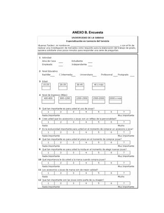 ANEXO B. Encuesta
 