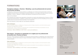 Plan marketing 2014 - Fédération du Tourisme de la Province de Namur