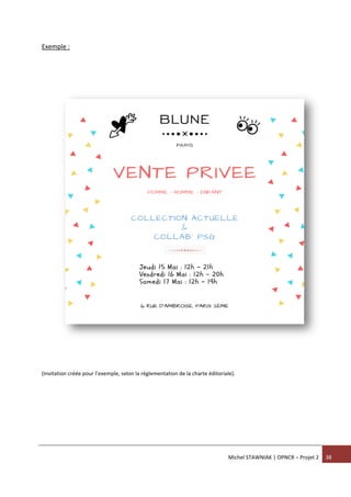Michel STAWNIAK | OPNCR – Projet 2 38
Exemple :
(Invitation créée pour l’exemple, selon la réglementation de la charte éditoriale).
 