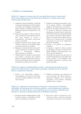 Plan nacional buen vivir 2009-2013.