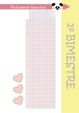 1ºBIMESTRE
Fechamento bimestral
Média
Faltas
 