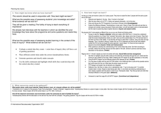 Planning the inquiry
3. How might we know what we have learned?
This column should be used in conjunction with “How best m...