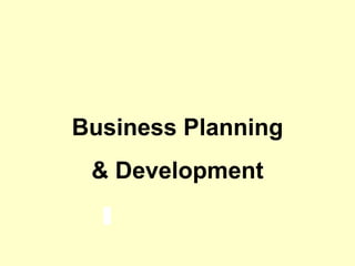 Business Planning & Development 