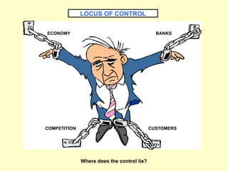 LOCUS OF CONTROL CUSTOMERS COMPETITION BANKS ECONOMY Where does the control lie? 