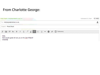 From Charlotte George:
 