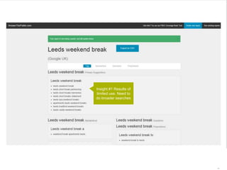 67 | 21.11.2014 
Insight #1 Results of 
limited use. Need to 
do broader searches 
 