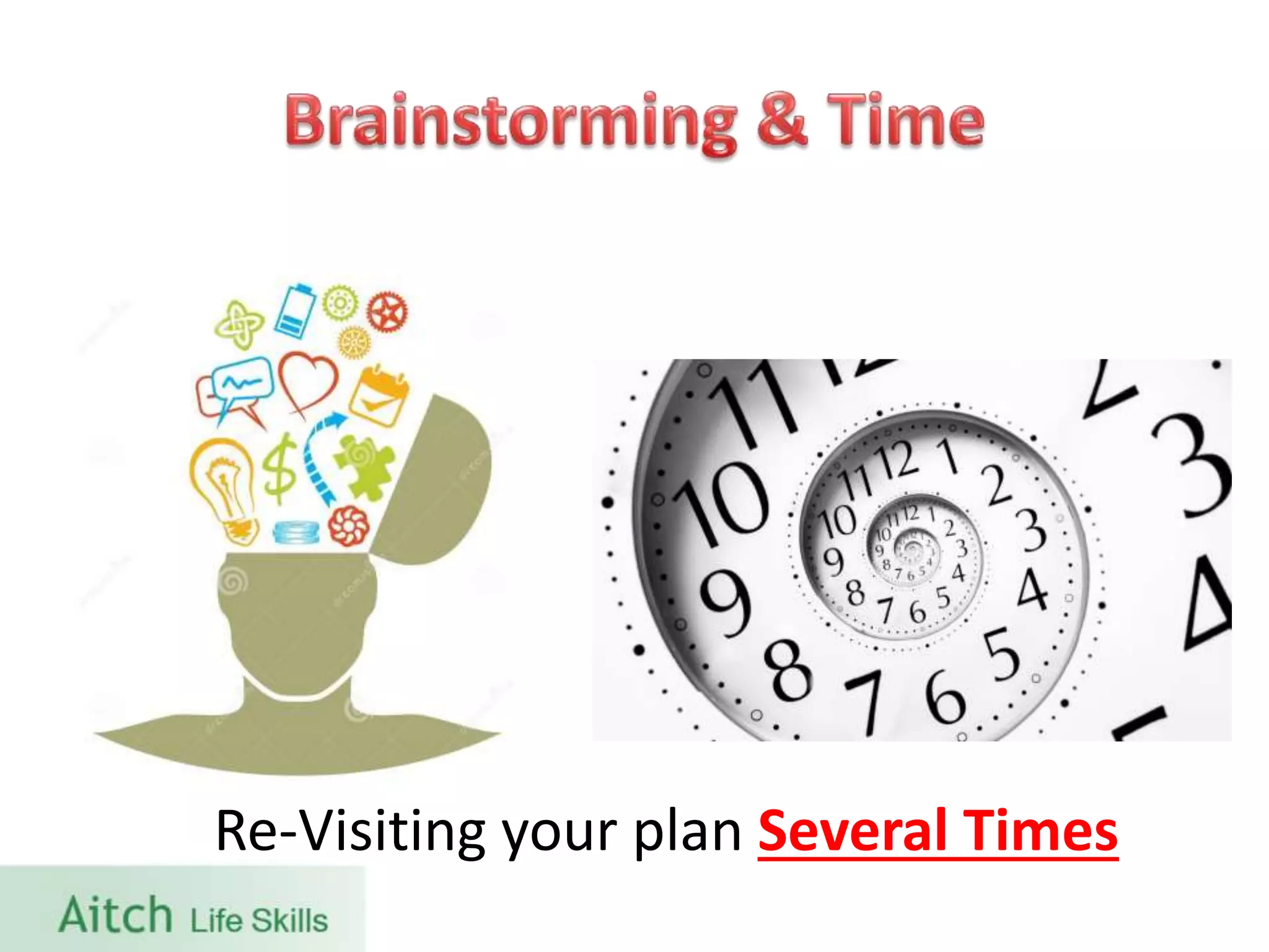 Re-Visiting your plan Several Times
 