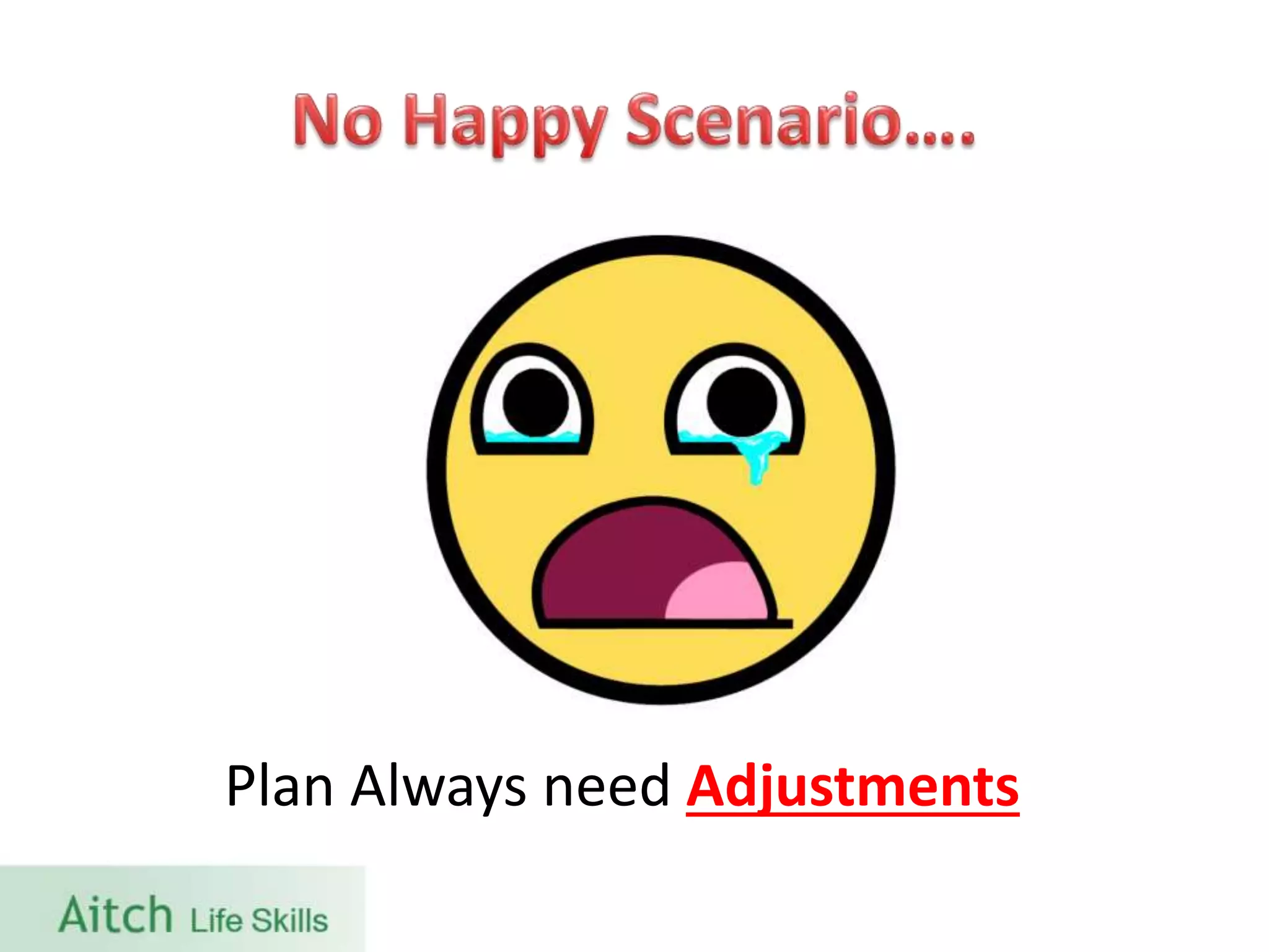 Plan Always need Adjustments
 