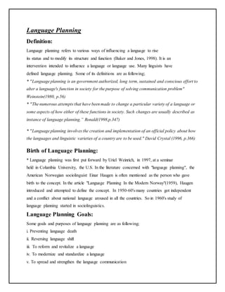 Language Planning | PDF