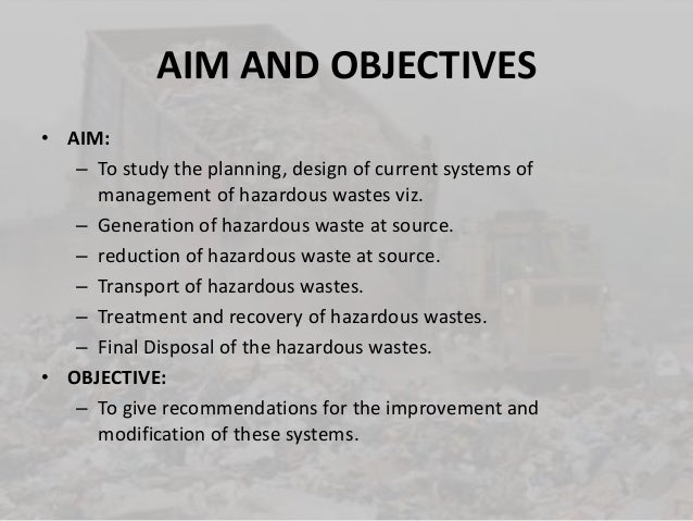 Planning And Management Of Hazardous Wastes