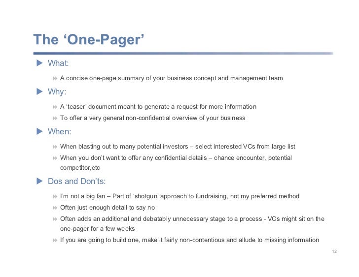 one page summary template