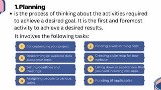 Planning
1.
is the process of thinking about the activities required
to achieve a desired goal. It is the first and foremo...