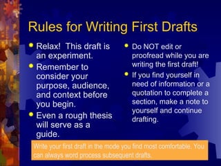 a writing ptocess: planning and drafting.ppt