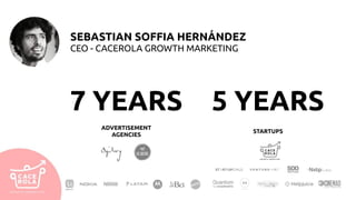 SEBASTIAN SOFFIA HERNÁNDEZ
CEO - CACEROLA GROWTH MARKETING
STARTUPS
ADVERTISEMENT
AGENCIES
7 YEARS 5 YEARS
 
