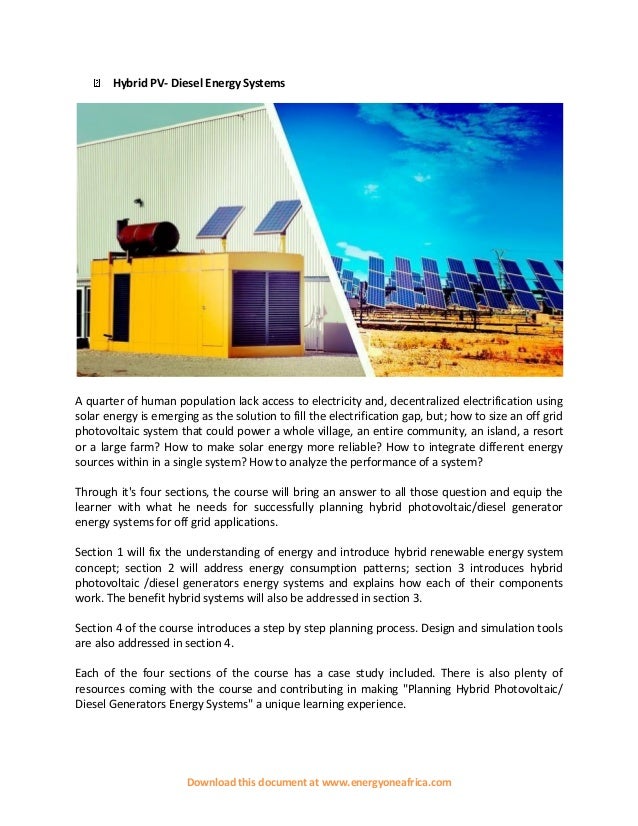 Planning Hybrid Pv Diesel Energy Systems