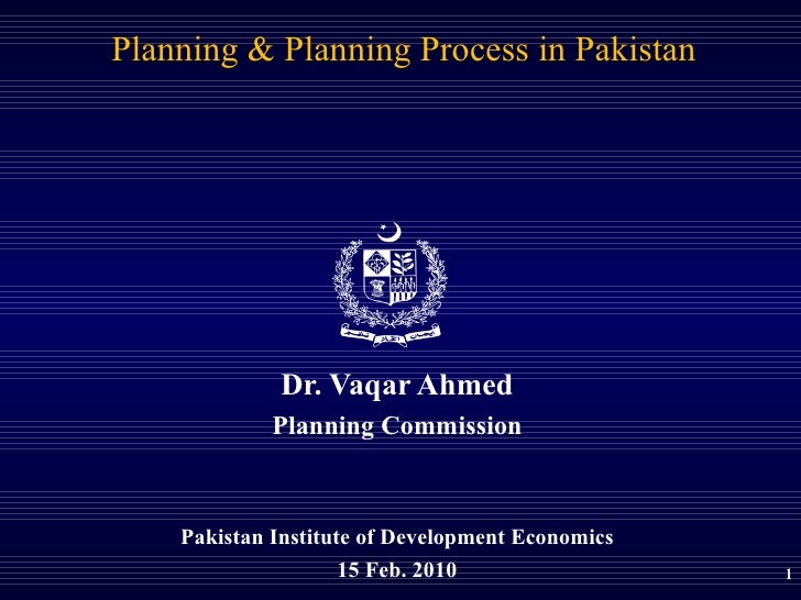 Development Planning Process In Pakistan