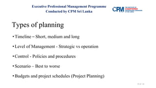 Institute of Chartered Professional Managers of Sri Lanka_ Planning ...
