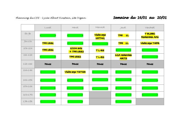 planning semaine