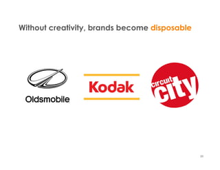 Without creativity, brands become disposable




                                               20
 