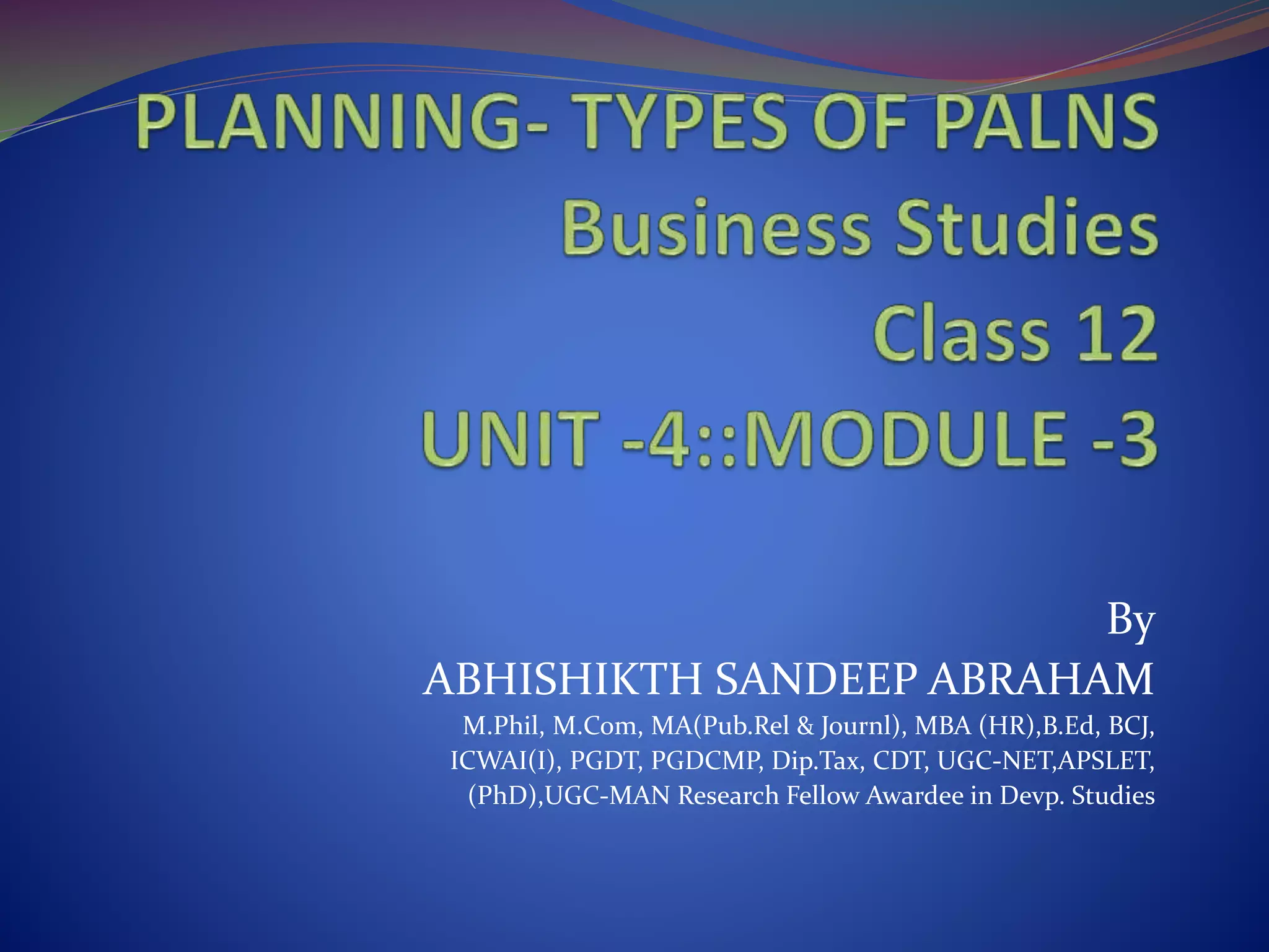 types-of-plans-ppt