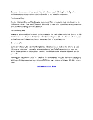 Planning a baby shower