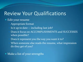 Job Search in Tough Economy