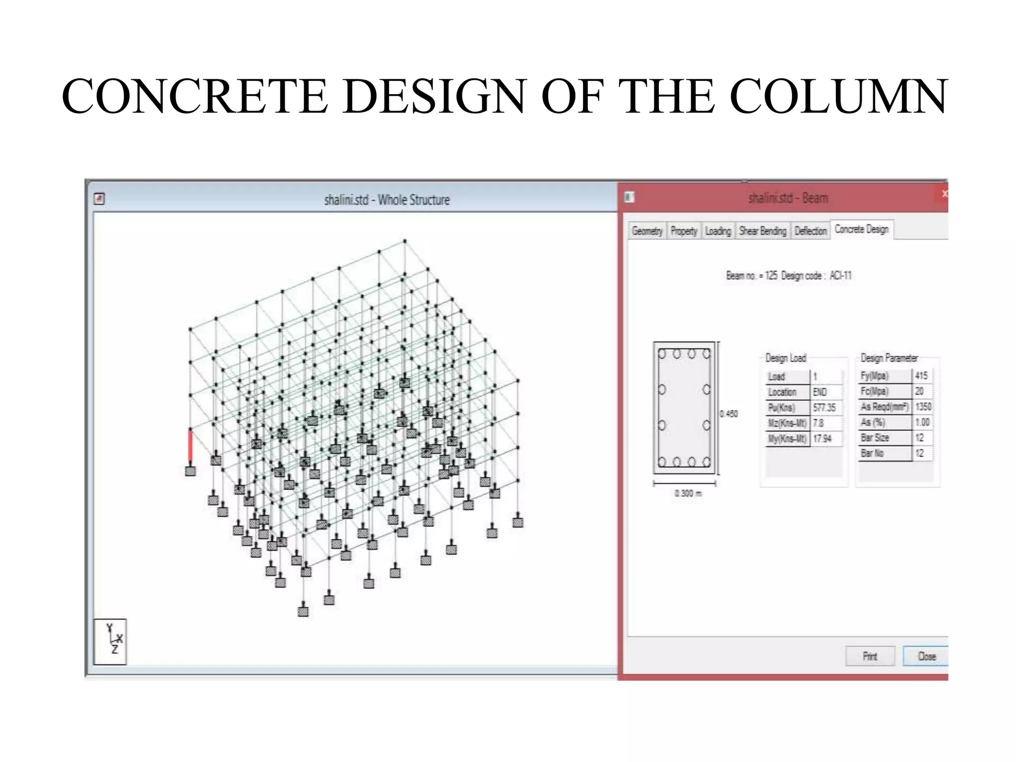 CONCRETE DESIGN OF THE COLUMN
 