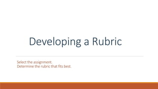 Planning and Creating Rubrics in D2L Brightspace | PPTX