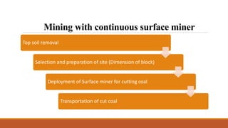 Planning and deployment of CSM at moderate depth opencast mines-a blast ...