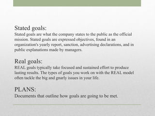 Stated Objectives Planning and goal setting | PPTX
