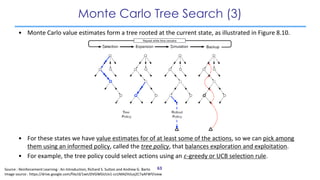 Monte Carlo Tree Search (3)
• Monte Carlo value estimates form a tree rooted at the current state, as illustrated in Figur...