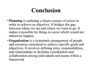 Planning and organization, theories of organisation. | PPTX