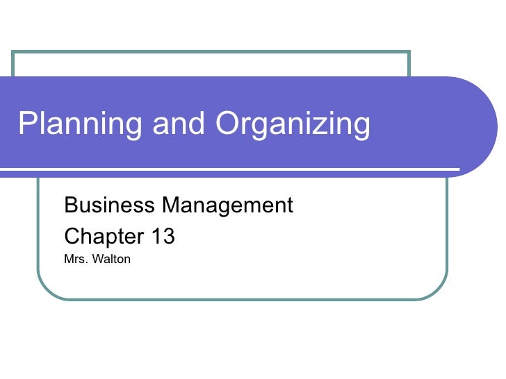 planning and organizing topic