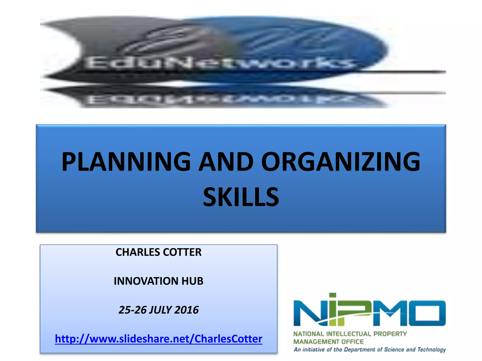 Planning and Organizing Skills PPT