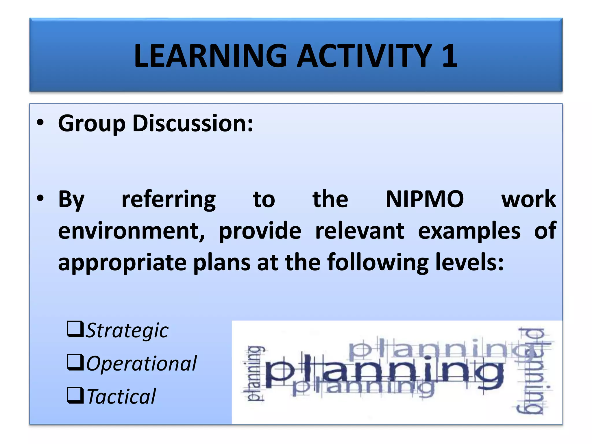 Planning and Organizing Skills PPT