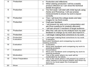 Planning and production