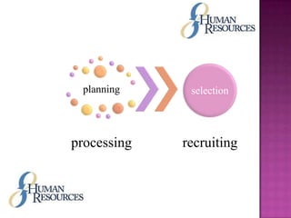 planning

selection

processing

recruiting

 