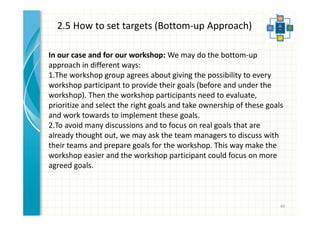 Workshop Target Planning and running a successful target setting workshop | PDF
