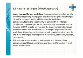 Target Setting Discussions Planning and running a successful target setting workshop | PDF