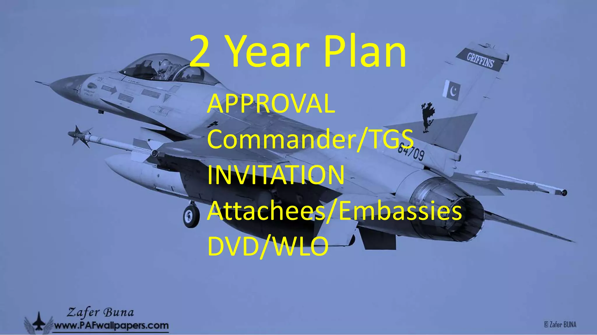 2 Year Plan
APPROVAL
Commander/TGS
INVITATION
Attachees/Embassies
DVD/WLO
