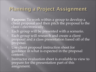 Planning a Project Assignment Presentation 2040 | PPT
