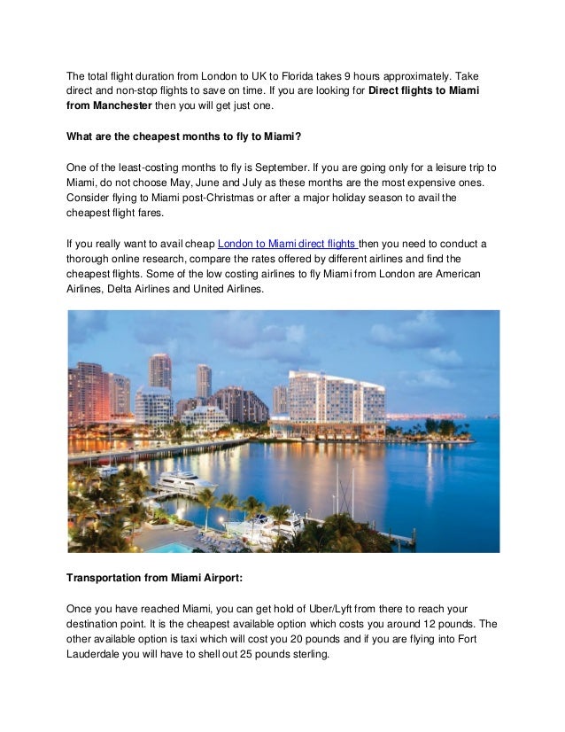 Planning a Trip to Miami with London to Miami Direct Flights