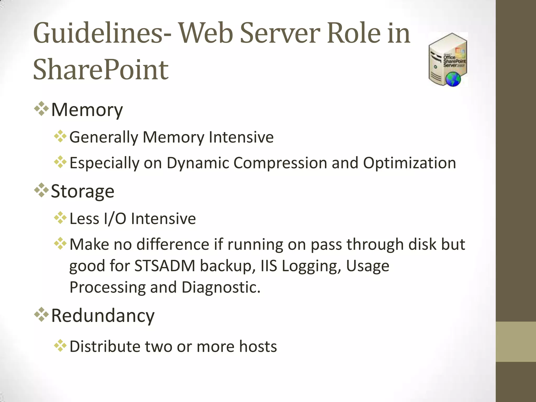 Best Practice for SQL ServerSupportedSQL Server 2005,  SQL Server 2008, and SQL Server 2008 R2Virtualization Snapshot not supported High AvailabilityGuest Failover Clustering is supported for SQL Server 2005, SQL Server 2008, and SQL Server 2008 R2  if the install operating system is running Windows Server 2008 or higher. Storage