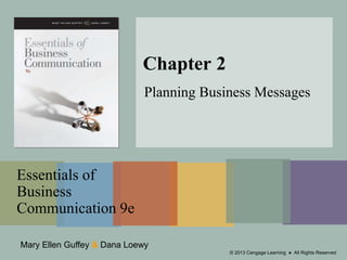 Mary Ellen Guffey & Dana Loewy
Essentials of
Business
Communication 9e
© 2013 Cengage Learning ● All Rights Reserved
Chapter 2
Planning Business Messages
 