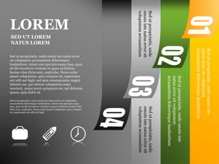 SED UT LOREM
NATUS LOREM
Sed ut perspiciatis, unde omnis iste natus error
sit voluptatem accusantium doloremque
laudantium, totam rem aperiam eaque ipsa, quae
ab illo inventore veritatis et quasi architecto
beatae vitae dicta sunt, explicabo. Nemo enim
ipsam voluptatem, quia voluptas sit, aspernatur
aut odit aut fugit, sed quia consequuntur magni
dolores eos, qui ratione voluptatem sequi
nesciunt, neque porro quisquam est, qui dolorem
ipsum, quia dolor sit
LOREM
Sed ut perspiciatis, unde omnis iste natus error sit voluptatem
accusantium doloremque laudantium, totam rem aperiam eaque
ipsa, quae ab illo inventore veritatis et quasi architecto beatae vitae
dicta sunt, explicabo. Nemo enim ipsam voluptatem, quia voluptas
sit, aspernatur aut odit aut fugit
Sedutperspiciatis,undeomnisiste
natuserrorsitvoluptatem
accusantiumdoloremquelaudantium
Sedutperspiciatis,undeomnisiste
natuserrorsitvoluptatem
accusantiumdoloremquelaudantium
Sedutperspiciatis,unde
omnisistenatuserrorsit
voluptatemaccusantium
Sedutperspiciatis,unde
omnisistenatuserrorsit
voluptatemaccusantium
 