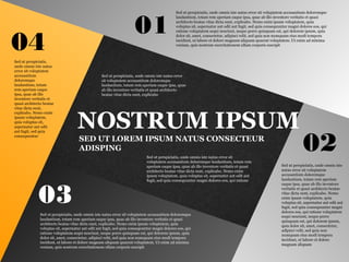 SED UT LOREM IPSUM NATUS CONSECTEUR
ADISPING
NOSTRUM IPSUM
Sed ut perspiciatis, unde omnis iste natus error sit
voluptatem accusantium doloremque laudantium, totam rem
aperiam eaque ipsa, quae ab illo inventore veritatis et quasi
architecto beatae vitae dicta sunt, explicabo. Nemo enim
ipsam voluptatem, quia voluptas sit, aspernatur aut odit aut
fugit, sed quia consequuntur magni dolores eos, qui ratione
Sed ut perspiciatis, unde omnis iste natus error
sit voluptatem accusantium doloremque
laudantium, totam rem aperiam eaque ipsa, quae
ab illo inventore veritatis et quasi architecto
beatae vitae dicta sunt, explicabo
01
02
03
04
Sed ut perspiciatis, unde omnis iste natus error sit voluptatem accusantium doloremque
laudantium, totam rem aperiam eaque ipsa, quae ab illo inventore veritatis et quasi
architecto beatae vitae dicta sunt, explicabo. Nemo enim ipsam voluptatem, quia
voluptas sit, aspernatur aut odit aut fugit, sed quia consequuntur magni dolores eos, qui
ratione voluptatem sequi nesciunt, neque porro quisquam est, qui dolorem ipsum, quia
dolor sit, amet, consectetur, adipisci velit, sed quia non numquam eius modi tempora
incidunt, ut labore et dolore magnam aliquam quaerat voluptatem. Ut enim ad minima
veniam, quis nostrum exercitationem ullam corporis suscipit
Sed ut perspiciatis, unde omnis iste natus error sit voluptatem accusantium doloremque
laudantium, totam rem aperiam eaque ipsa, quae ab illo inventore veritatis et quasi
architecto beatae vitae dicta sunt, explicabo. Nemo enim ipsam voluptatem, quia
voluptas sit, aspernatur aut odit aut fugit, sed quia consequuntur magni dolores eos, qui
ratione voluptatem sequi nesciunt, neque porro quisquam est, qui dolorem ipsum, quia
dolor sit, amet, consectetur, adipisci velit, sed quia non numquam eius modi tempora
incidunt, ut labore et dolore magnam aliquam quaerat voluptatem. Ut enim ad minima
veniam, quis nostrum exercitationem ullam corporis suscipit
Sed ut perspiciatis, unde omnis iste
natus error sit voluptatem
accusantium doloremque
laudantium, totam rem aperiam
eaque ipsa, quae ab illo inventore
veritatis et quasi architecto beatae
vitae dicta sunt, explicabo. Nemo
enim ipsam voluptatem, quia
voluptas sit, aspernatur aut odit aut
fugit, sed quia consequuntur magni
dolores eos, qui ratione voluptatem
sequi nesciunt, neque porro
quisquam est, qui dolorem ipsum,
quia dolor sit, amet, consectetur,
adipisci velit, sed quia non
numquam eius modi tempora
incidunt, ut labore et dolore
magnam aliquam
Sed ut perspiciatis,
unde omnis iste natus
error sit voluptatem
accusantium
doloremque
laudantium, totam
rem aperiam eaque
ipsa, quae ab illo
inventore veritatis et
quasi architecto beatae
vitae dicta sunt,
explicabo. Nemo enim
ipsam voluptatem,
quia voluptas sit,
aspernatur aut odit
aut fugit, sed quia
consequuntur
 